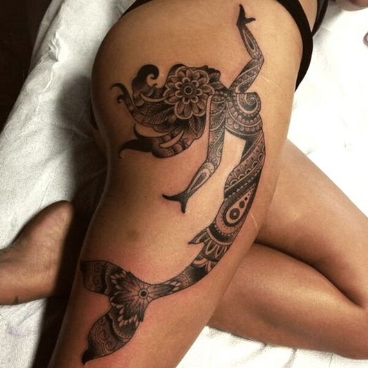 Traditional mermaid tattoo